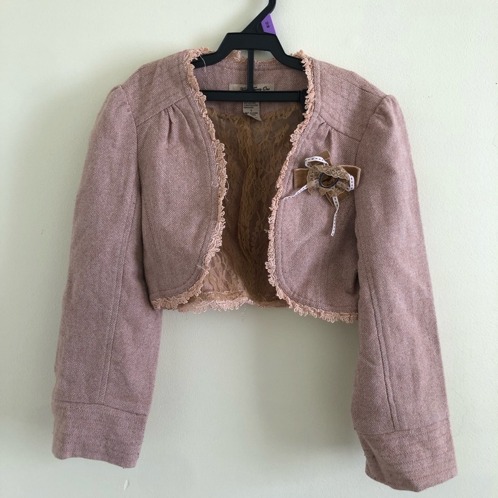 Bolero Jacket with Silhouette Brooch